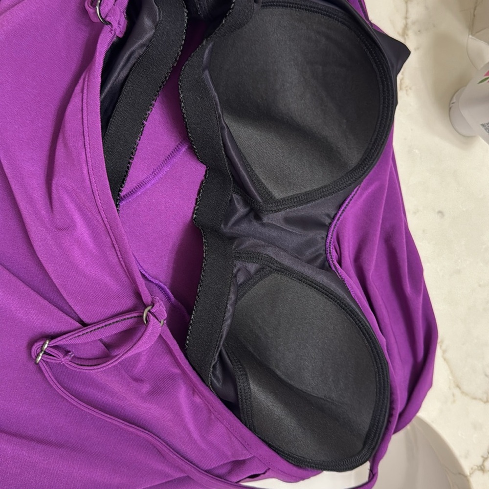 Magicsuit Rich Purple Layered Swim Tankini Top size 12 - Picture 4 of 6